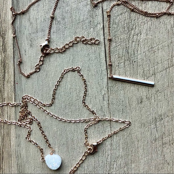 NWOT Set 2 Layering Necklaces & Stud Earring’s, Crystal Layered Necklace, Boho - Picture 9 of 12